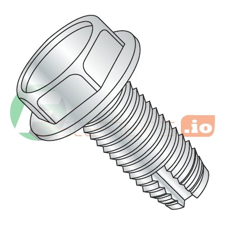 Newport Fasteners Thread Cutting Screw, #10-32 x 3/4 in, Zinc Plated Steel Hex Head Hex Drive, 5000 PK 757268